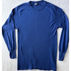 Vintage‎ Duofold Shirt Large Blue Thermostat USA Made Thermal Base